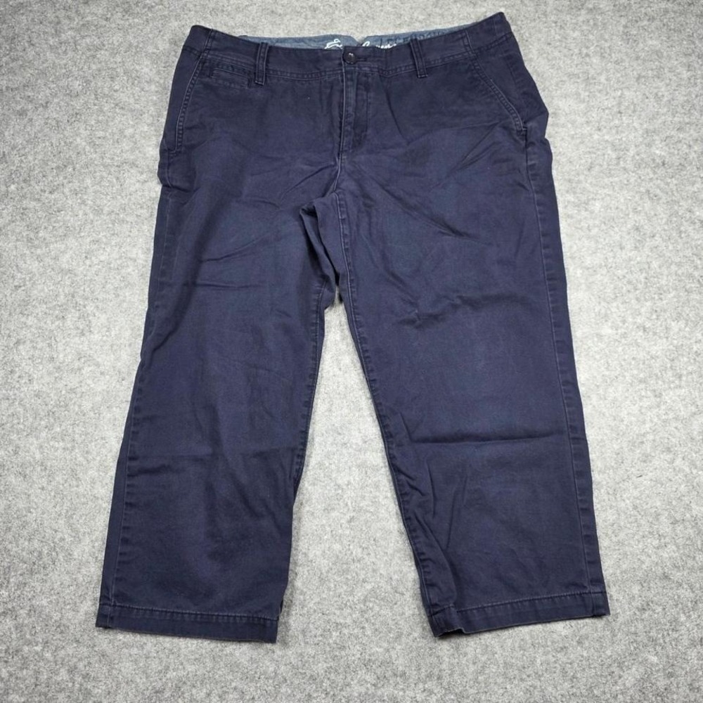 Eddie Bauer Pants‎ Women 12 Navy Blue Straight Leg Mid Rise Legend Dark Wash